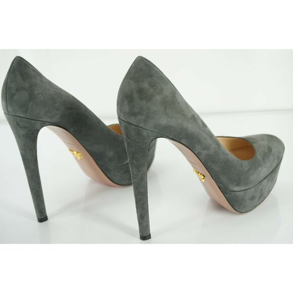 Prada Platform High Heel Classic Almond Toe Pumps Size 40.5 10.5 NIB $750 - Picture 7 of 12